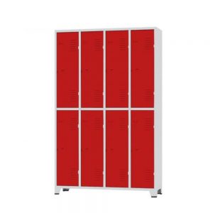 Roupeiro de Aço 8 Portas Vermelho