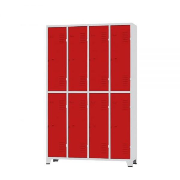Roupeiro de Aço 8 Portas Vermelho