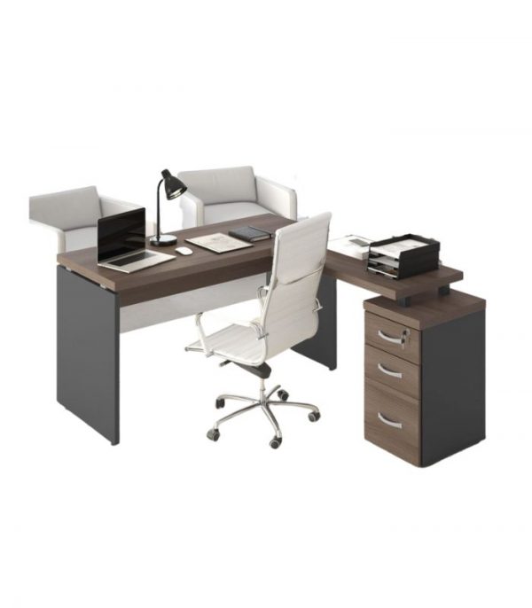 Mesa em L com Gaveteiro Pedestal 1,20x1,50cm