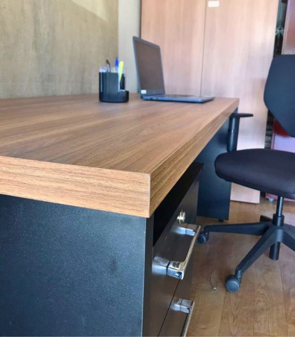 Mesa Reta  1700X700 Teca Grandis/Preto - Imagem 4